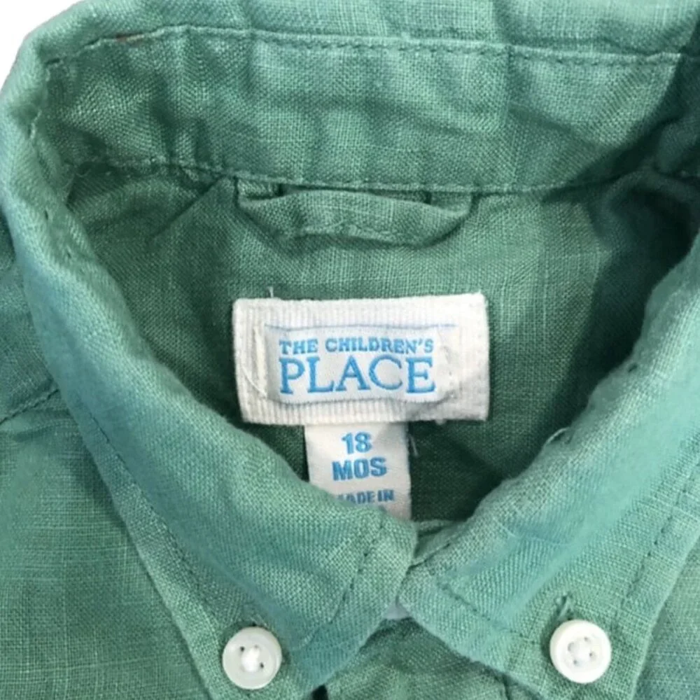 Children's Place 18m Green Button Down Shirt